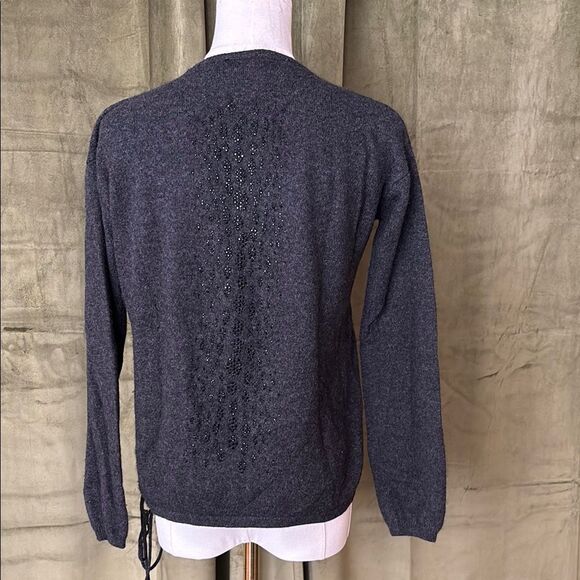Zadig&Voltaire Gray 100% cashmere Sweater with crystal detailing on the back, XS - Picture 1 of 10